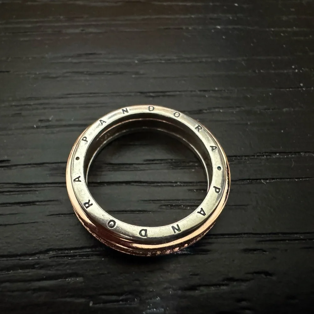 Pandora Silver and Rose Gold Ring - Picture 2 of 2